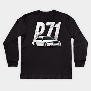 Crown Vic P71 White Cop Car Interceptor Vic Kids Long Sleeve T-Shirt